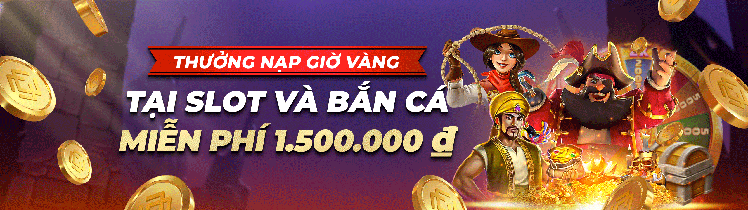 Thưởng nạp giờ vàng 40% lên đến 1.500.000 VND tại Slot và Bắn Cá